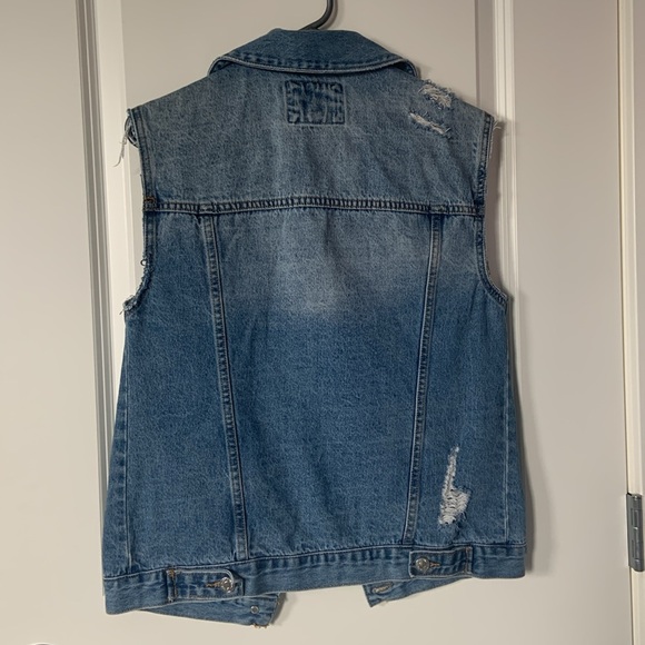FOREVER 21 SIZE S Distressed Denim Vest - Picture 2 of 7